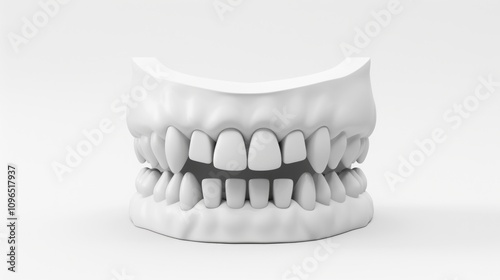 Wallpaper Mural 3D white anatomical model of human teeth and jaws showing upper and lower structure. Educational tool for dental studies, orthodontics, and medical research. Generative AI Torontodigital.ca