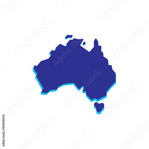 Australia vector map isolated on white background Illustration