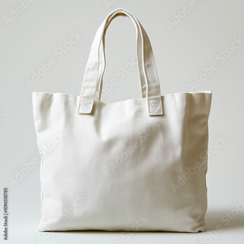 Minimalistic Cotton Tote Bags with Neutral Backgrounds, Highlighting Sustainable, Reusable, and Eco-Friendly Design for Shopping and Everyday Use photo