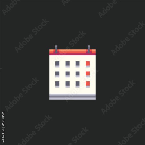 this is pixel art calendar icon  this item good for presentations,stickers, icons, t shirt design,game asset,logo and your project.