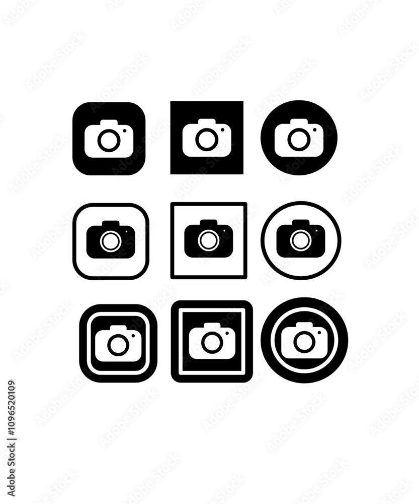 A set of camera illustration black and white background
A set of camera illustration black and white background