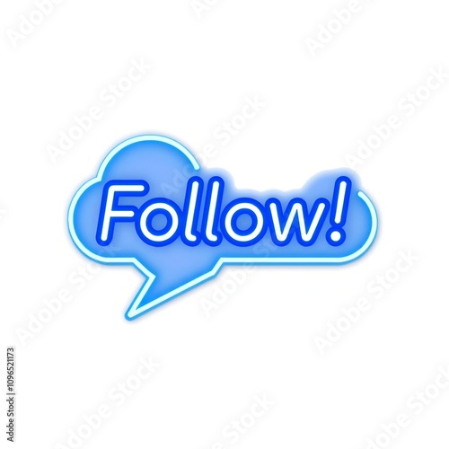 a blue sign that says  follow  on it.. cloud computing concept on blue background