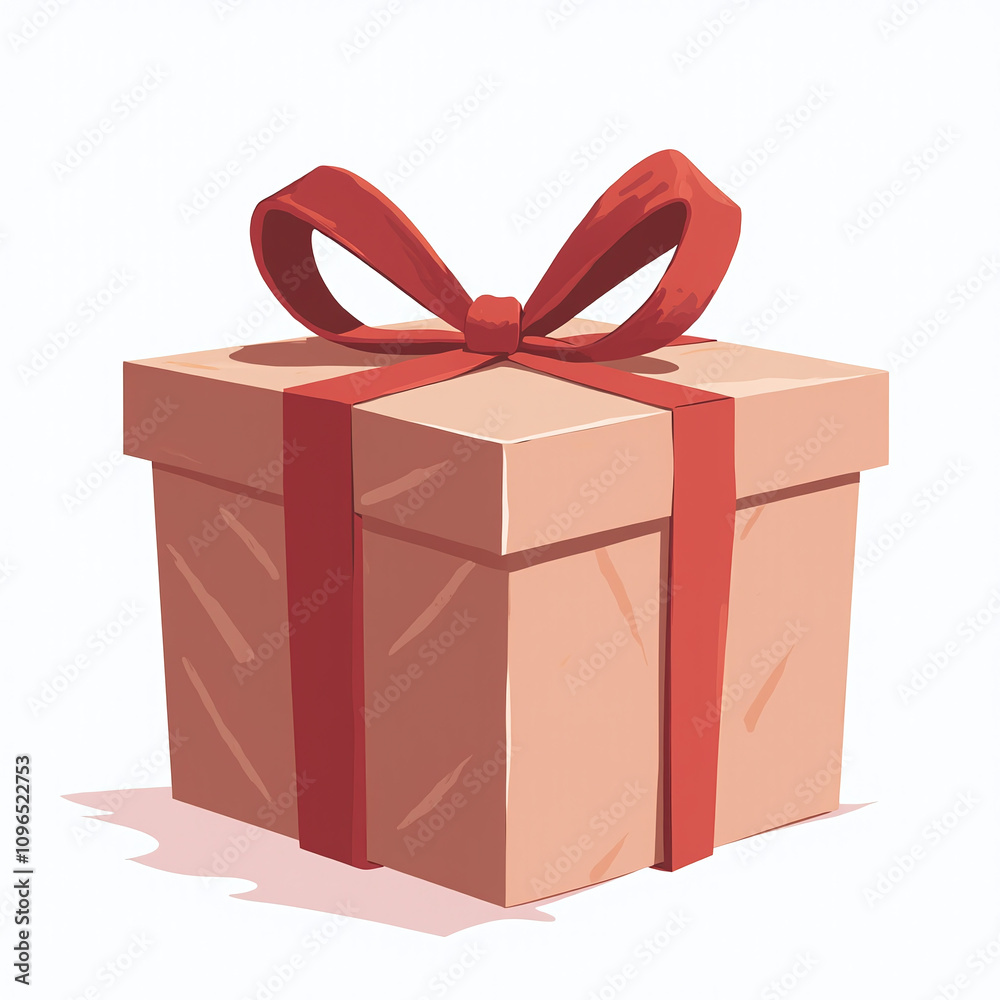 Minimalistic Flat Gift or Present Box Illustration Isolated on White Background Minimalistic Flat Gift or Present Box Illustration Isolated on White Background
