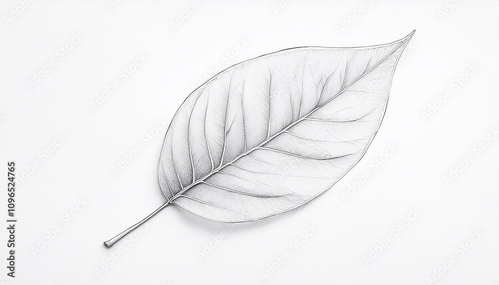 연필로 그린 단순한 나뭇잎 스케치 연필로 그린 단순한 나뭇잎 스케치