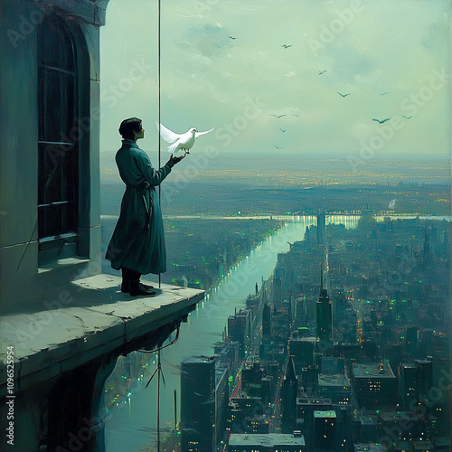 the person on the roof