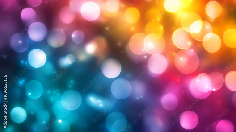 Fototapeta premium Colorful abstract lights create a vibrant atmosphere in a blurred background