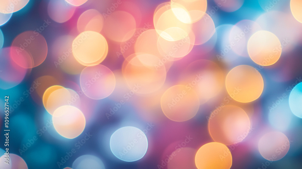 Colorful bokeh lights create a dreamy atmosphere at an evening gathering Colorful bokeh lights create a dreamy atmosphere at an evening gathering