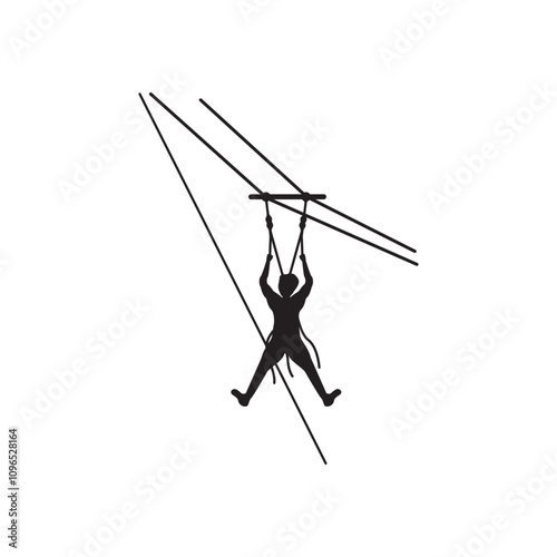 flying fox adventure symbol icon design vector illustration