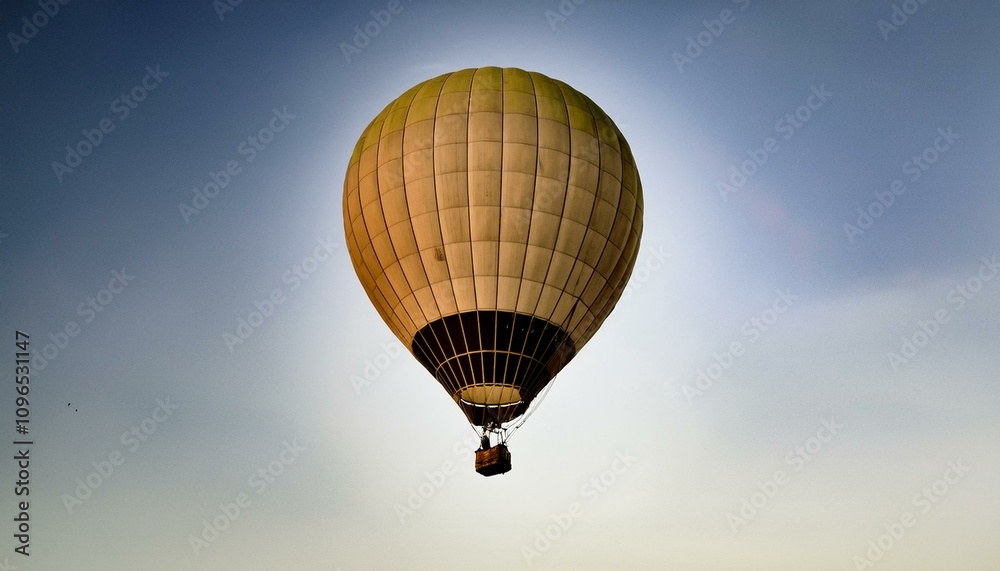 Naklejka premium 빈티지 느낌의 열기구와 열기구에 달린 바구니