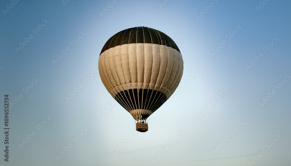Naklejka premium 빈티지 느낌의 열기구와 열기구에 달린 바구니