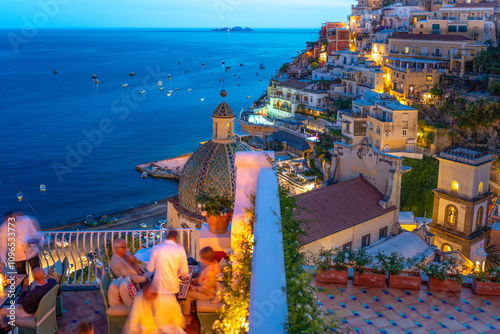 Obraz na płótnie Magic night in Positano, Amalfi Coast, Salerno, Italy w salonie