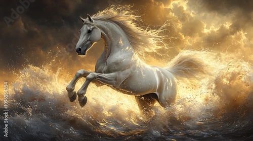 horse in the sunset