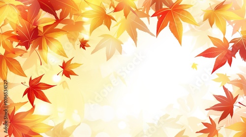 Autumn orange banner with blurred maple leaves, ideal for seasonal designs and fall projects.