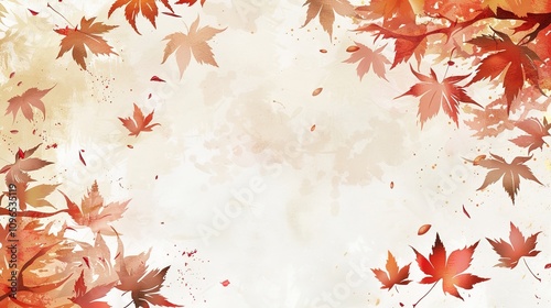 Autumn orange banner with blurred maple leaves, ideal for seasonal designs and fall projects.