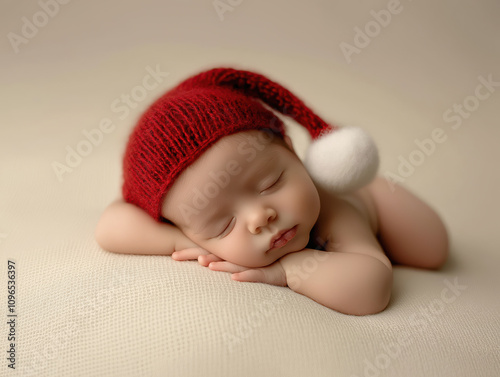 baby in santa hat