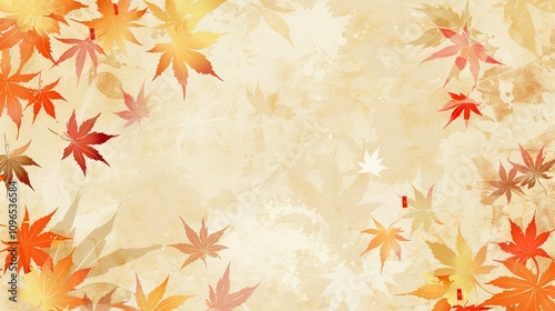 Autumn orange banner with blurred maple leaves, ideal for seasonal designs and fall projects.