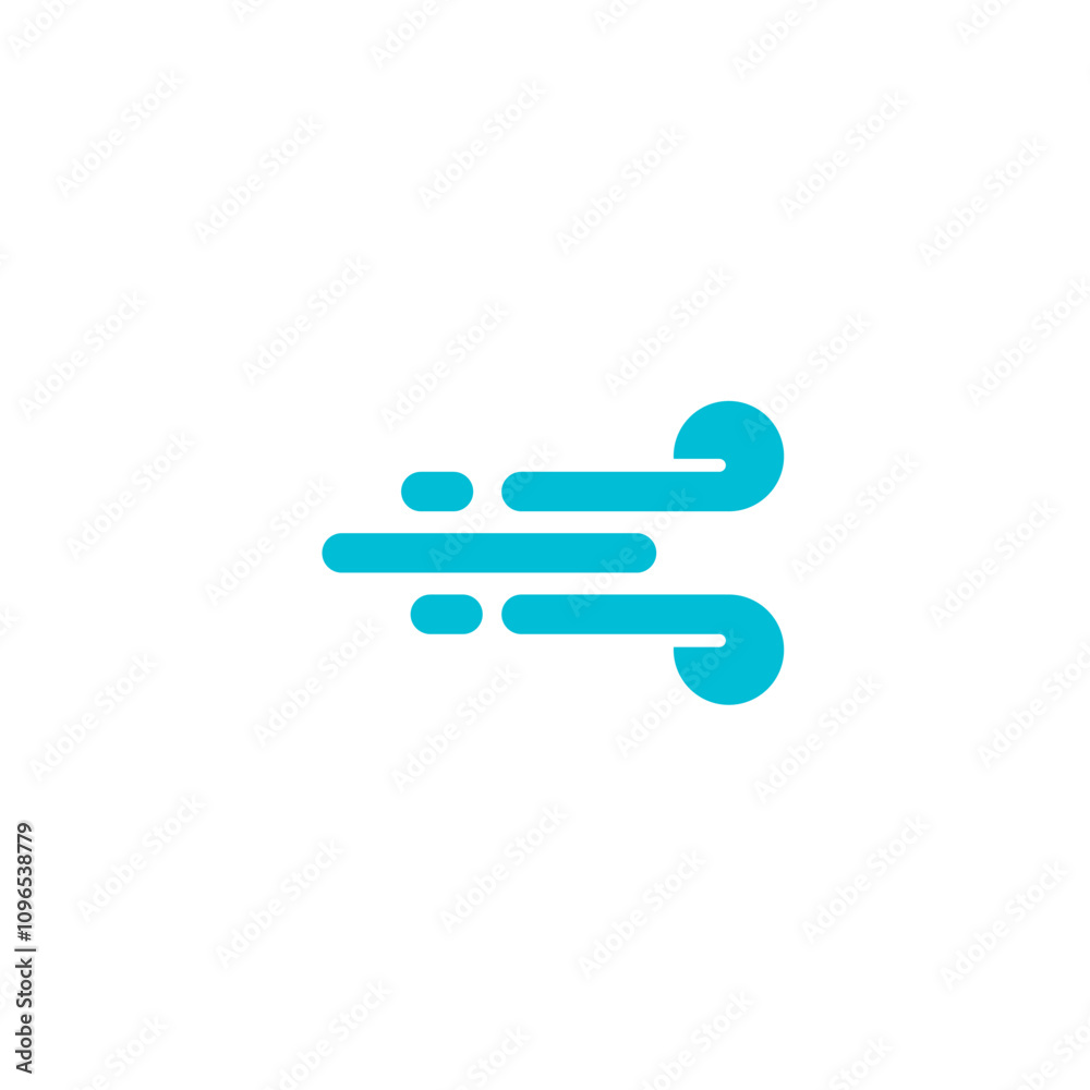 Wind motion wave logo design