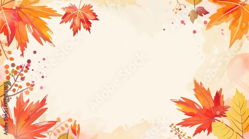 Autumn orange banner with blurred maple leaves, ideal for seasonal designs and fall projects.