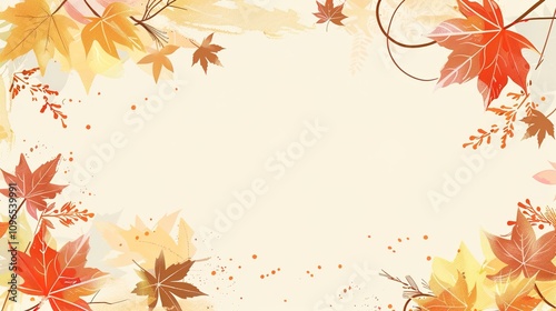 Autumn orange banner with blurred maple leaves, ideal for seasonal designs and fall projects.