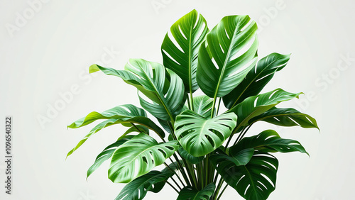 Coral reef inspired monstera plant with green and white leaves , reef, monstera, coral, inspired photo