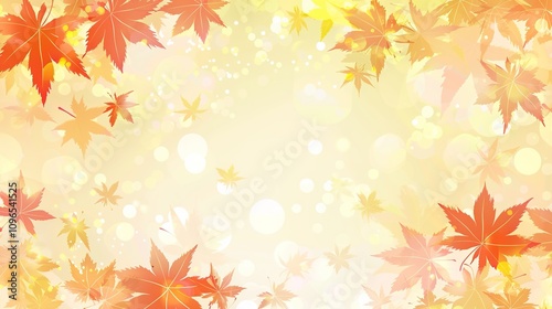 Autumn orange banner with blurred maple leaves, ideal for seasonal designs and fall projects.