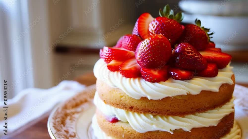 cake with strawberries