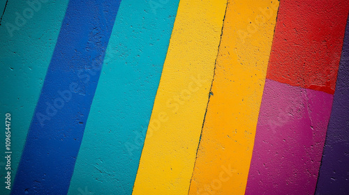 Vibrant wall mural showcasing bold colors at an urban art location