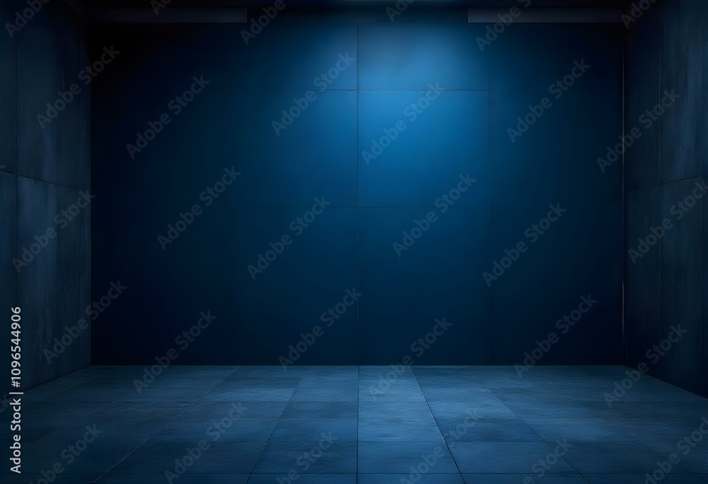 Dark blue studio backdrop with a concrete floor, creating a moody and atmospheric setting Dark blue studio backdrop with a concrete floor, creating a moody and atmospheric setting
