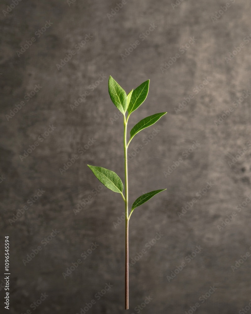 A slender green plant with vibrant leaves against a textured, neutral background, highlighting its natural beauty and simplicity. A slender green plant with vibrant leaves against a textured, neutral background, highlighting its natural beauty and simplicity.