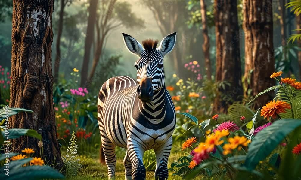 zebra in the zoo
