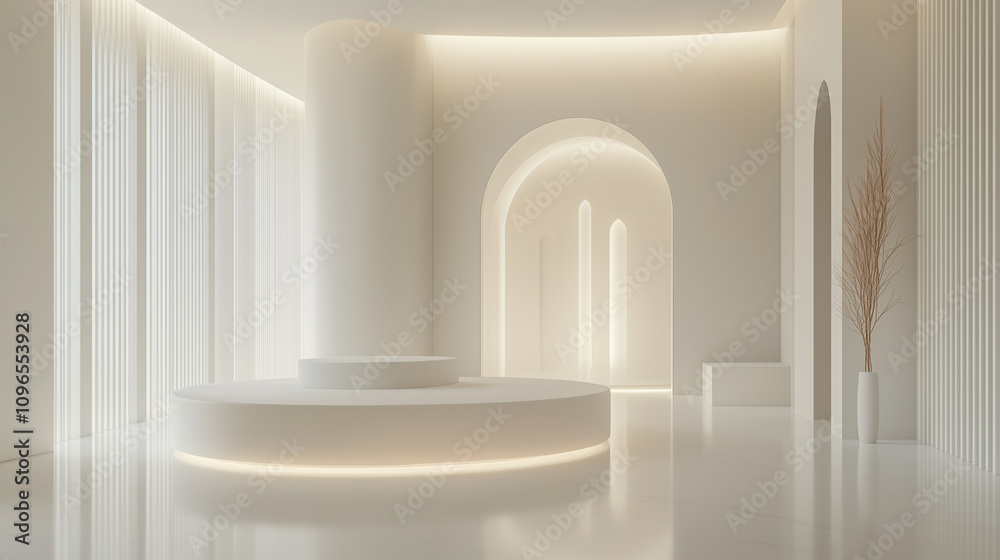 Modern Minimalist Space with Futuristic Lighting Modern Minimalist Space with Futuristic Lighting