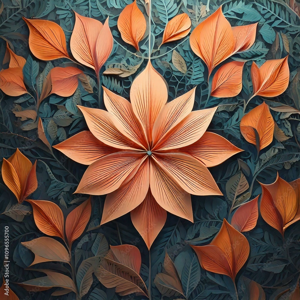 Fototapeta premium Structured Botanical Geometry