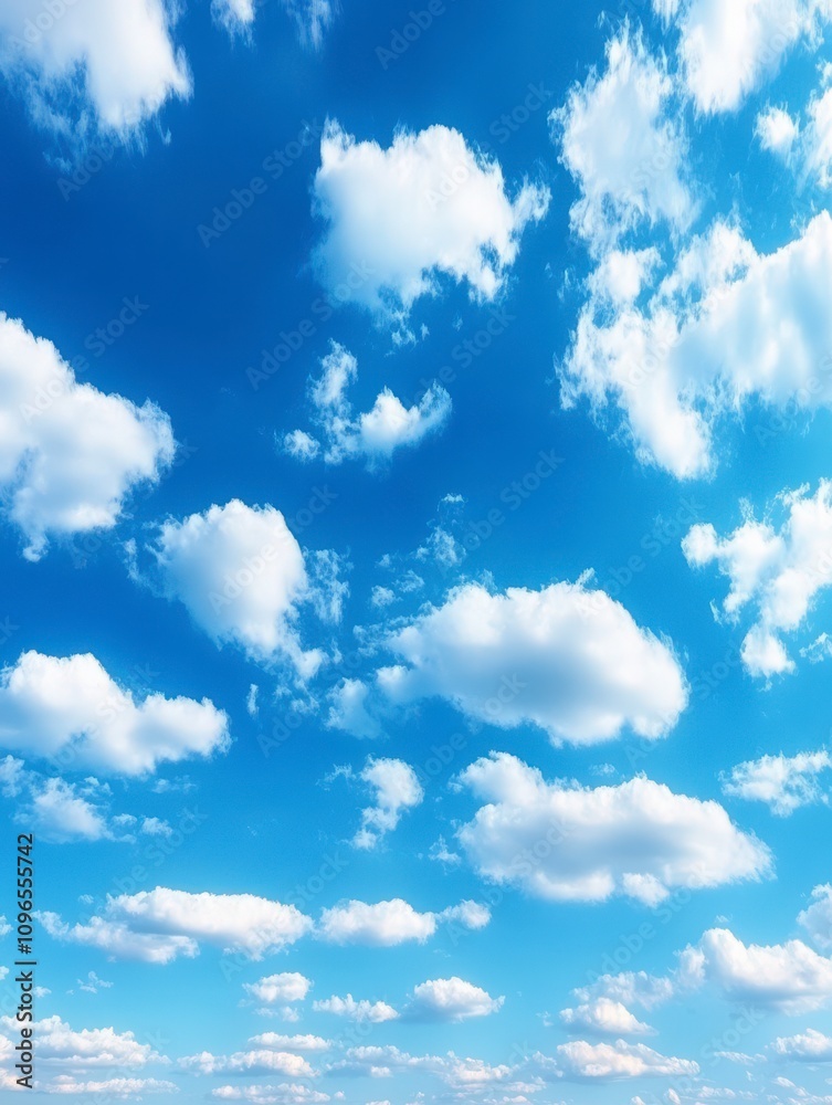 Obraz premium Stunning Blue Sky with Fluffy Clouds