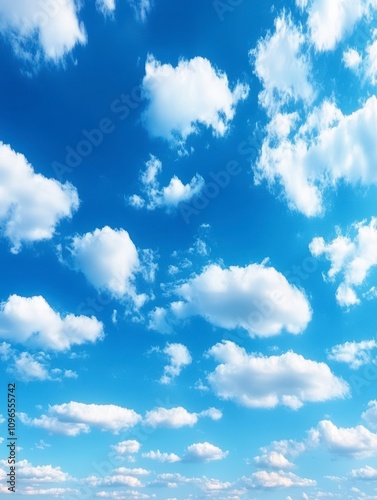 Stunning Blue Sky with Fluffy Clouds
