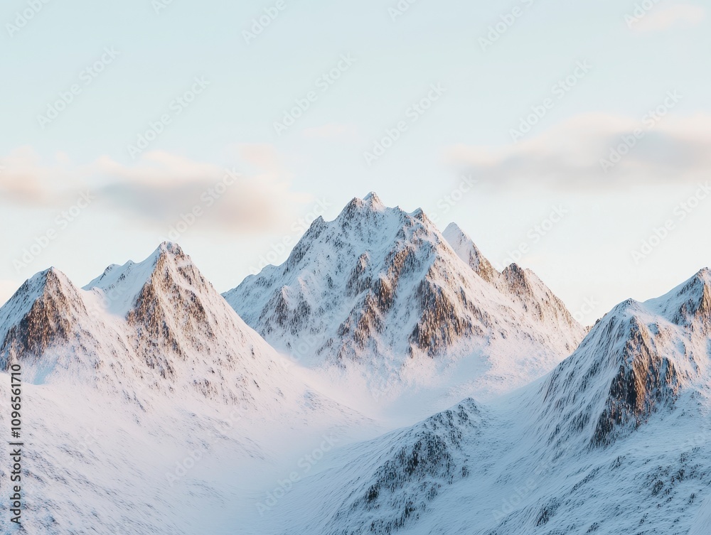 Obraz premium Majestic Snow-Covered Mountain Range
