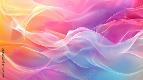 A vibrant abstract background featuring flowing waves of color in soft gradients.