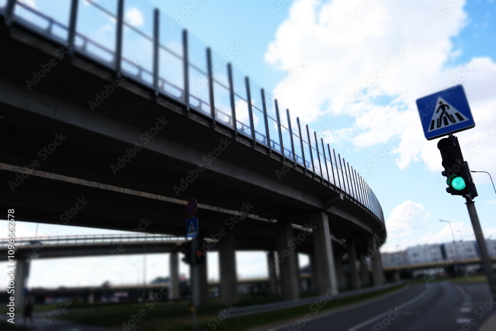 Fototapeta premium bridge overpass leading over the river