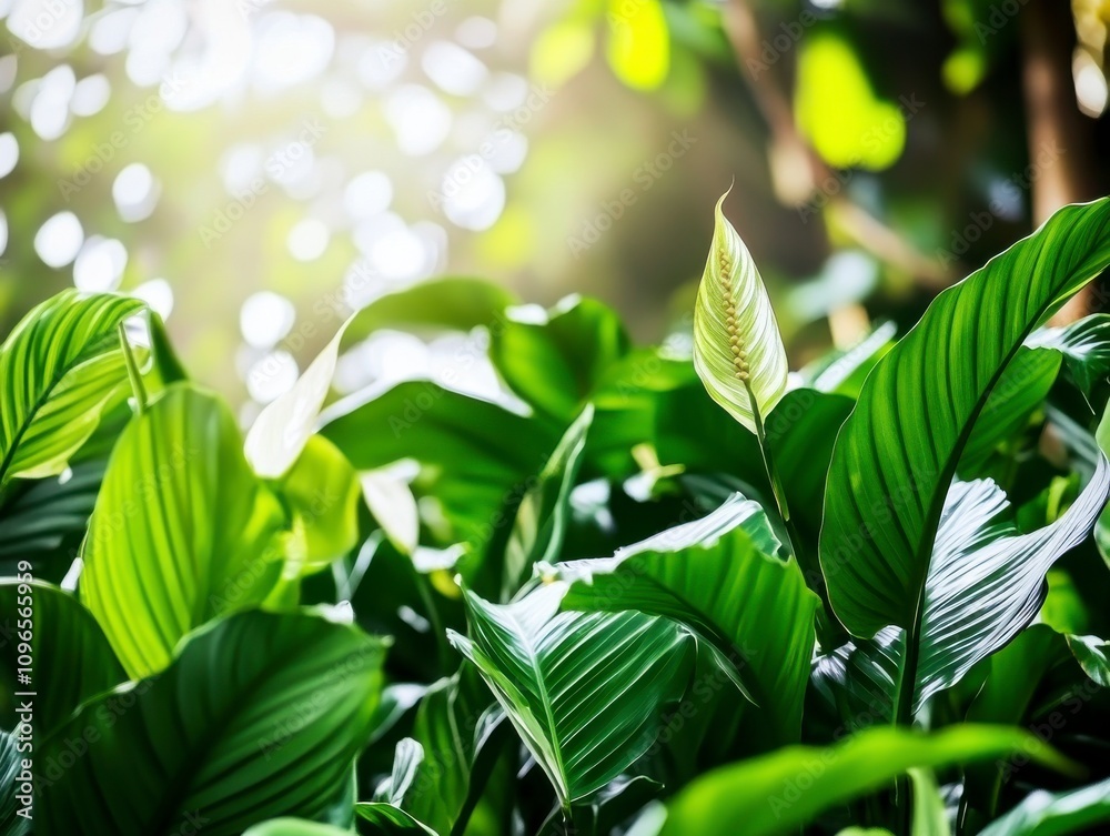 Obraz premium Peace Lily Lush Foliage