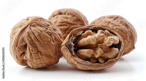 walnuts isolated on white background