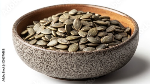 A Bowl Filled With Roasted Pumpkin Seeds photo