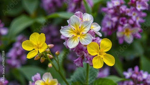 Lilacs Yellow primrose lilac flowers in the garden isolated highlighted by white, png