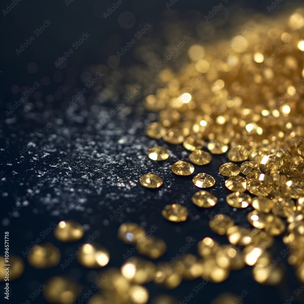 Luxury black 3D textured background with glamour gold decor. Luxury black 3D textured background with glamour gold decor.