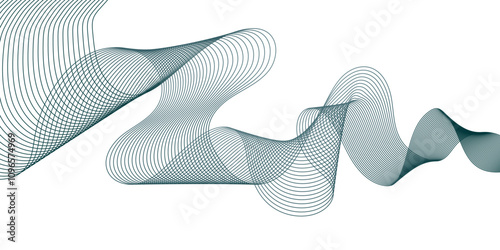 Abstract multicolor gradient wave lines vector background, twisted curve lines and blend effect, frequency sound wave lines, 3d contour line patterned background illustration. 