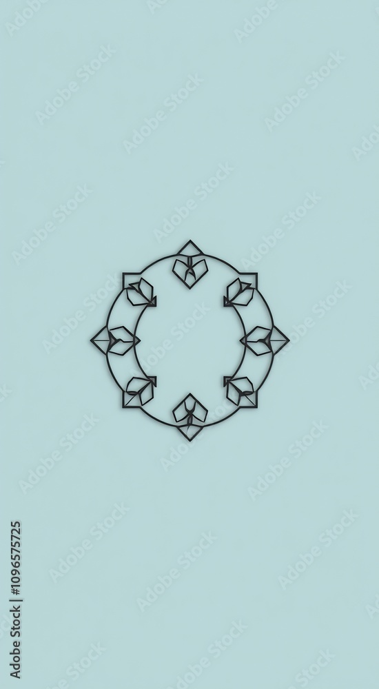 Abstract geometric mandala design on a blue background. Abstract geometric mandala design on a blue background.