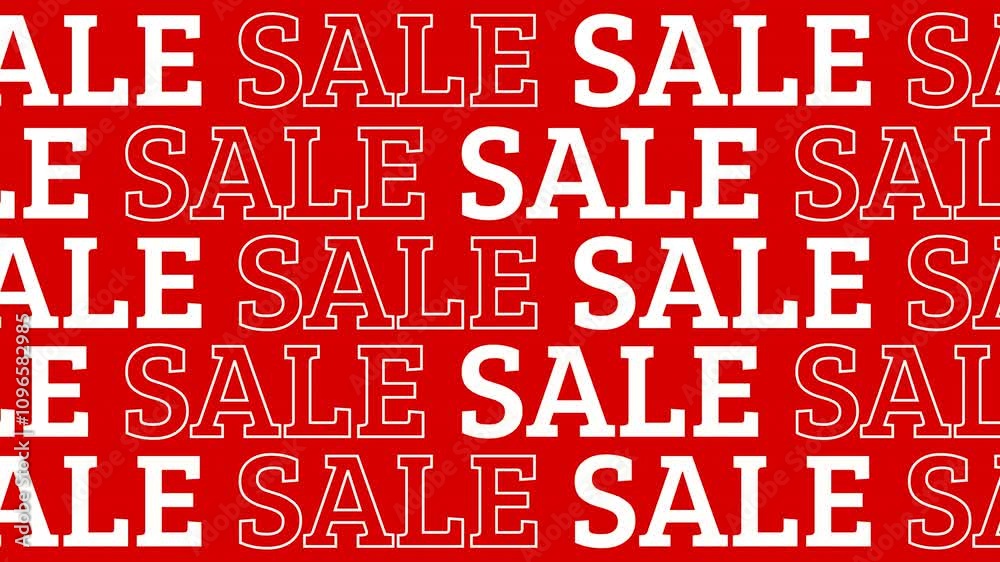 SALE Text Running Animaton Seamless Looping