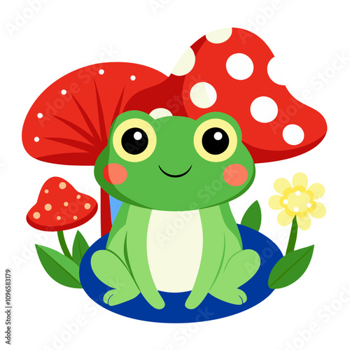 A frog with mushroom