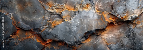 Abstract Rock Formation with Orange and Gray Hues photo