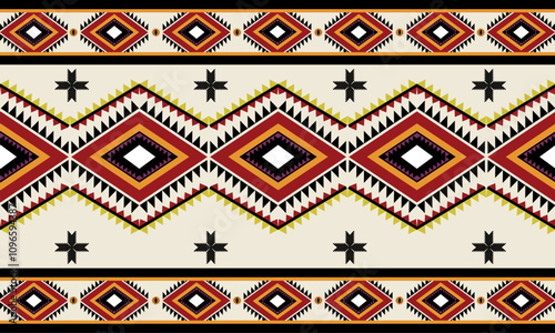 Navajo tribal vector seamless pattern. Native American ornament. Ethnic South Western decor style. Boho geometric ornament. Vector seamless pattern. Mexican blanket, rug. Woven carpet illustration