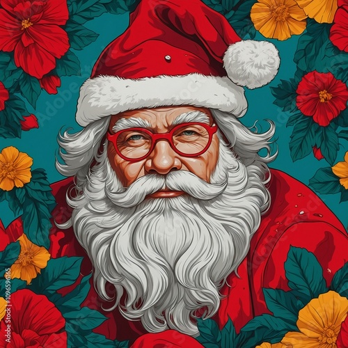 Pop Art Santa Head