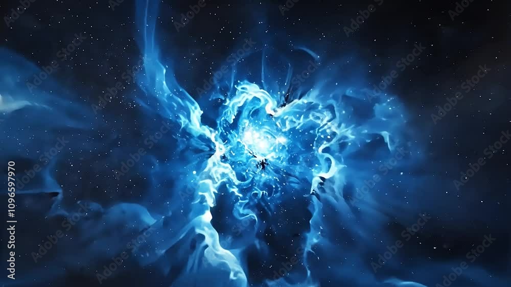 Space Blue Nebula In Motion Video Space Blue Nebula In Motion Video